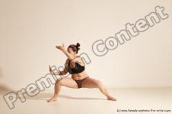 Underwear Martial art Woman White Moving poses Average long colored Dynamic poses Academic